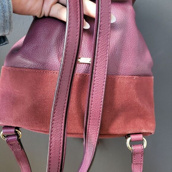 Rebecca Minkoff Mansfield Burgundy Leather Brit Brass Convertible Backpack Purse main image 6